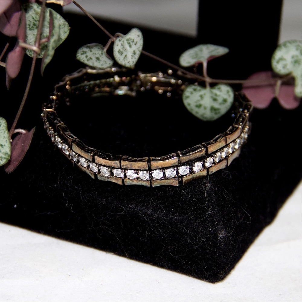 Sterling Silver 925 Cubic Zirconia‎ Tennis Bracelet 7.5 Inch Adjustable